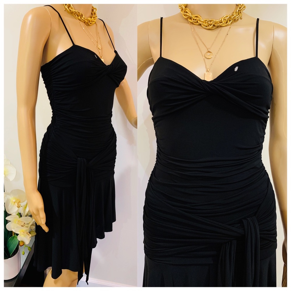 BCBG Black Rouched Mini Dress - Picture 2 of 7